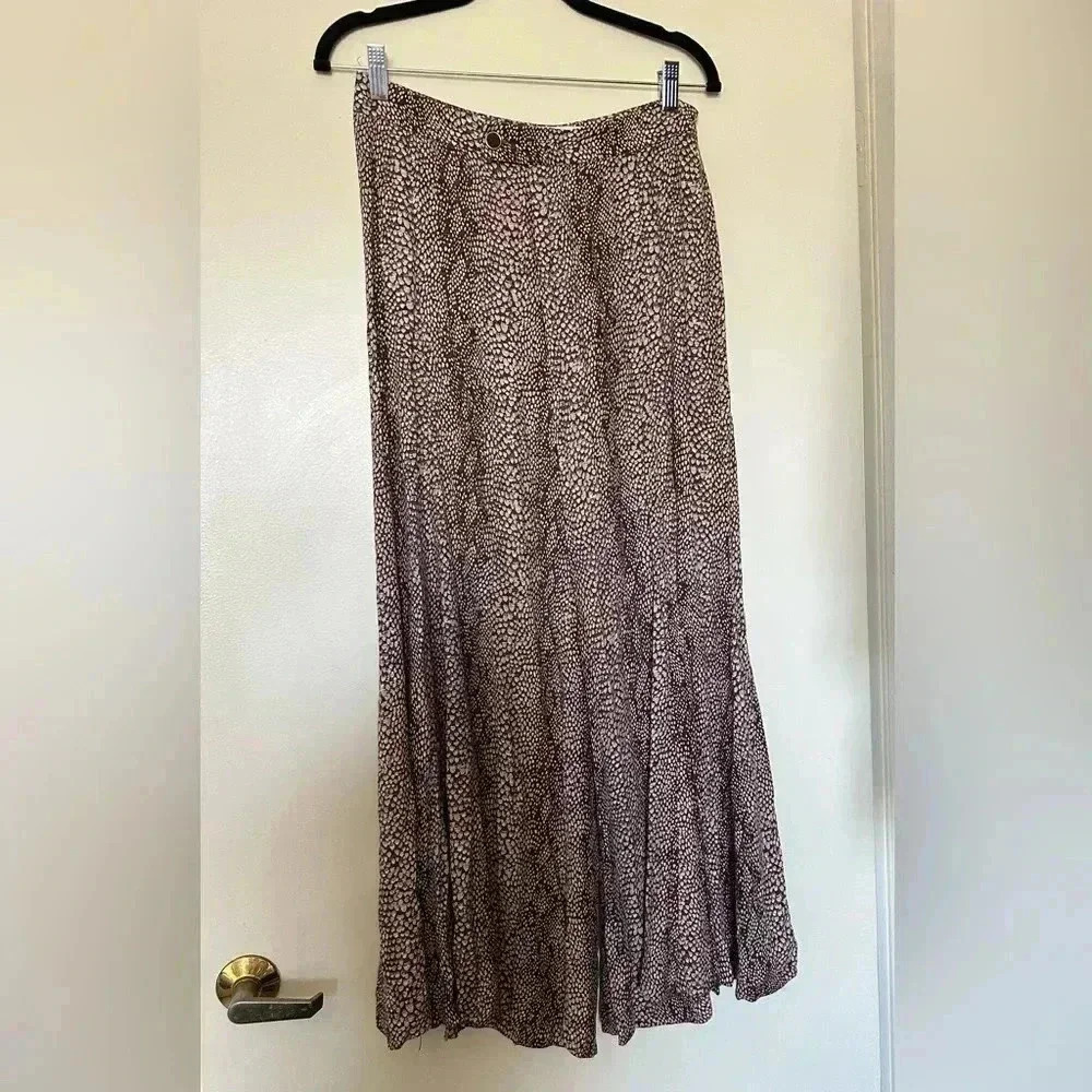 Like New Brown Print Wide Leg Anthropologie Pants
